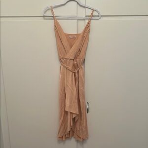 Asymmetrical Spaghetti Strap Dress in Blush Peach